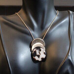 Loft Faux Tortoiseshell Slide Adjustable Rose Gold Tone Necklace